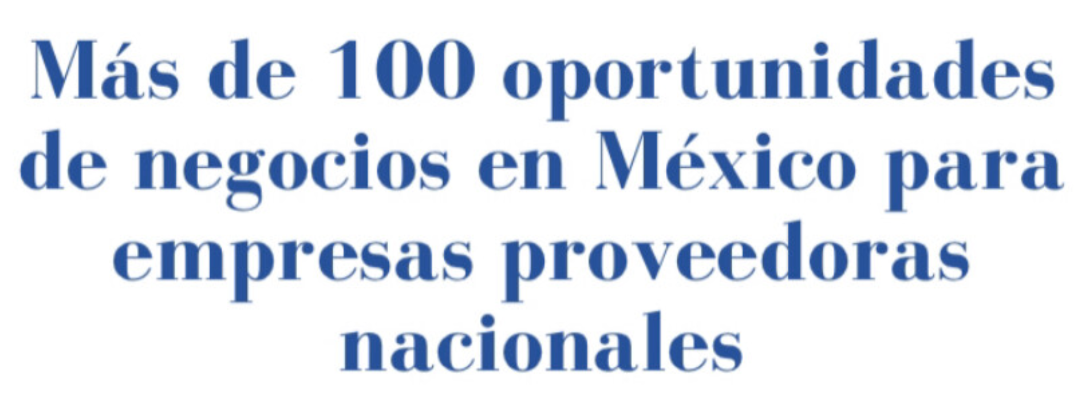 100 oportunidades de negocios en México