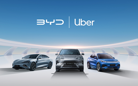 BYD y Uber se unen para Introducir 100 mil vehículos eléctricos
