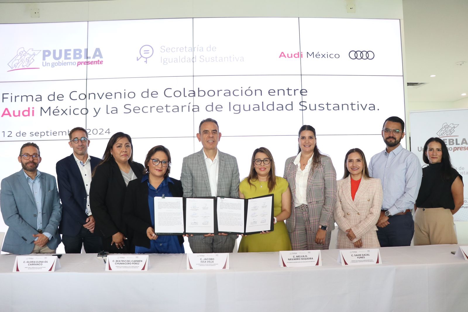 Gobierno de Puebla y Audi México firman convenio para impulsar igualdad de género