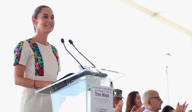 Claudia Sheinbaum celebra primer aniversario del Tren Maya e inaugura los tramos 6 y 7